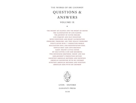 Livro Sri Chinmoy Answers IX de Sri Chinmoy (Inglês - Capa Dura)