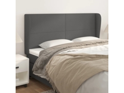 Vidaxl Cabeceira Cama C/ Abas Couro Artif. 183x23x118/128 Cm Cinzento