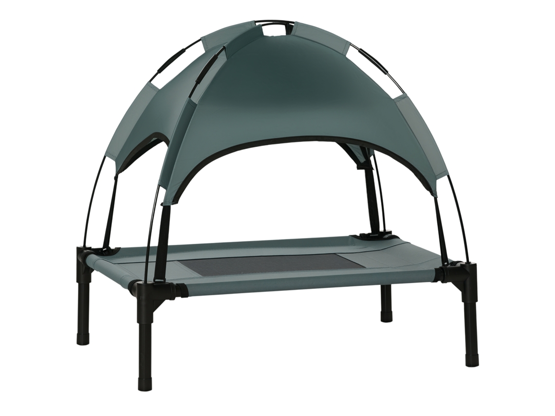 Cama Pets Dossel Removível Tecido Respirável 61x46x62 Cinza