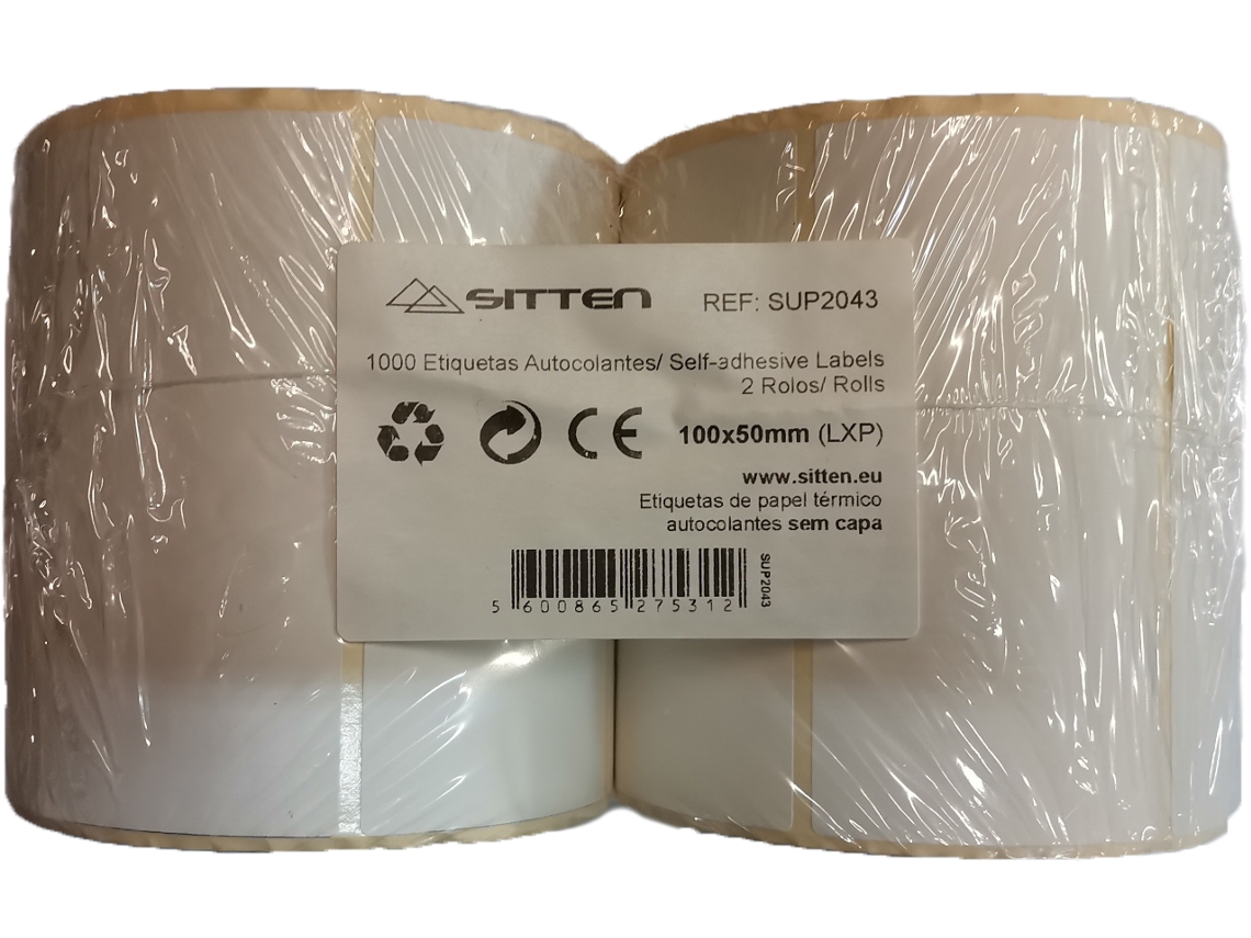 Etiquetas SITTEN Autocolantes 2x Rolo (100x50mm x 1.000)