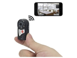 Mini câmera espiã HD Wifi, visão noturna infravermelha, compatível com iPhone/Android Bestvite (preta)