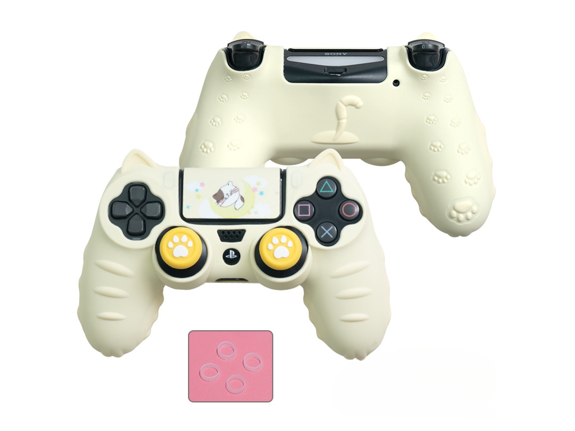 Capa Czhhmart Para Controle De Ps4, Capa Protetora Antiderrapante Em Silicone Amarelo