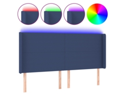 Led Headboard, Led Headboards Vidaxl Azul Tecido (163 X 16 X 118/128 Cm)