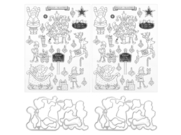 2 Conjuntos De Selos De Silicona Transparente Navideños Para Scrapbooking, Tarjetas Diy Y Decoración
