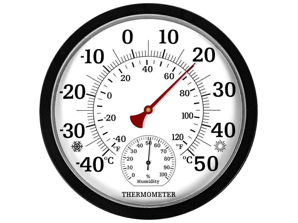 Termômetro de Temperatura Ambiente 0 Polegadas Jardim Parede À Prova D'água Ao Ar Livr e GOKOCO (preto)