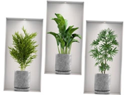 De Parede Em Pvc Com Plantas Verdes, Faça Você Mesmo, Autoadesivo Para Sala De Estar, Quarto, Decoração De Parede, Gokoco