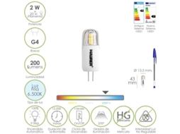 Bombilla led dicroica rosca g4. 2 watt. equivale a 20 watt. 200 lumenes. luz fria (6500  k)