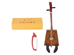 Mali modelo Miniatura de Instrumento Musical Etnico Chines Matouqin Feito a Mao com Estojo e Suporte