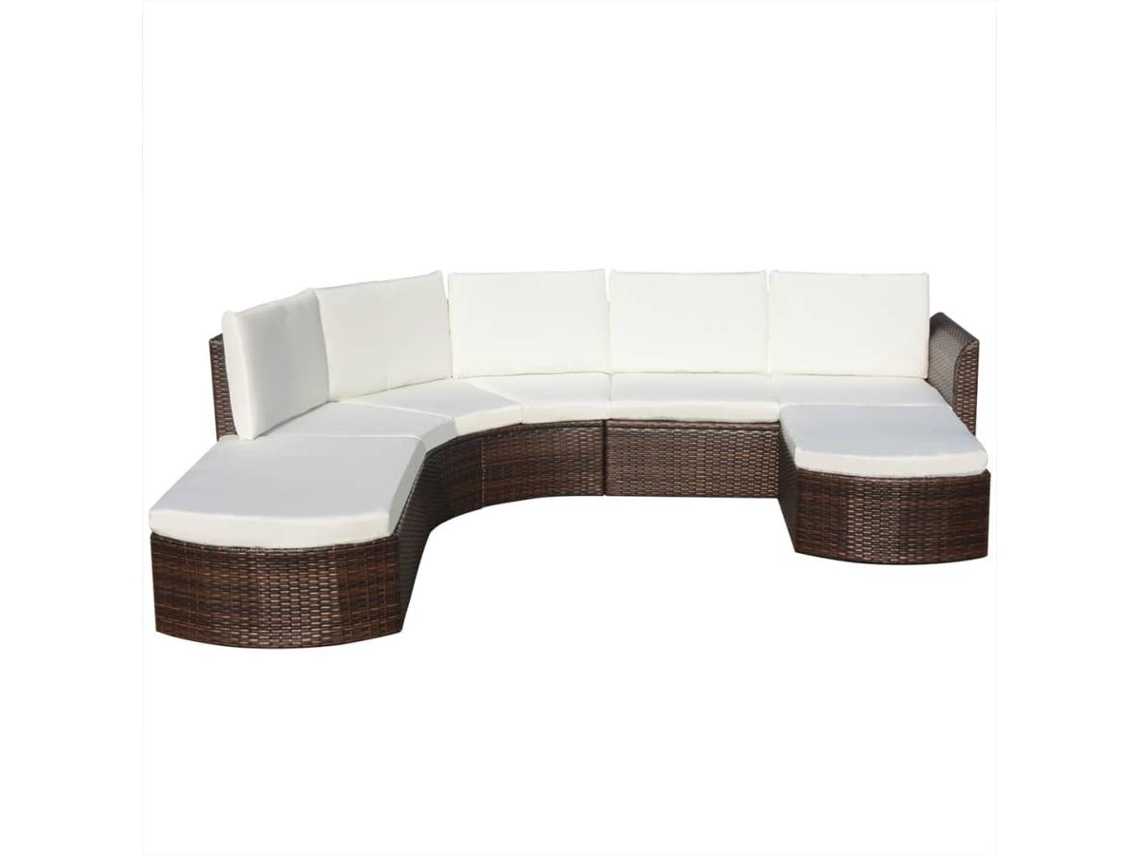 vidaXL Conjunto de sofás de jardim 16 pcs vime castanho Worten.pt