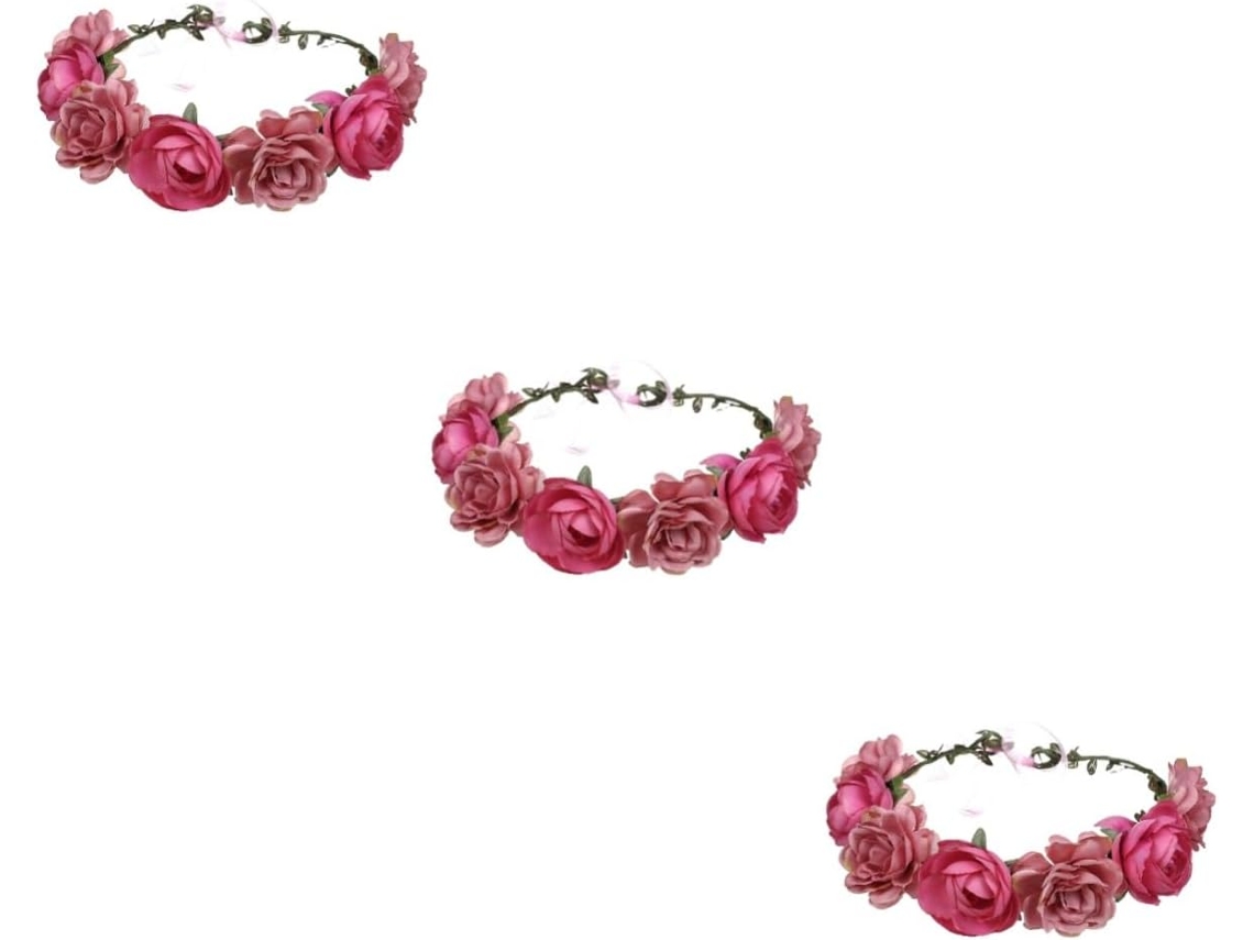 Coroa De Rosas Artificiais De 3 Peças, Elegante Acessório De Casamento Feito À Mão Para Noivos.