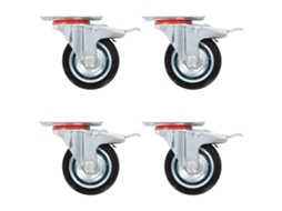 Vidaxl Rodas Giratórias Com Travões Duplos 4 Pcs 75 Mm