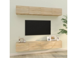 Vidaxl Móveis De Tv Para Parede 4 Pcs 100x30x30 Cm Carvalho Sonoma