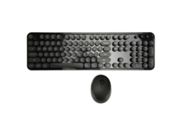 Conjunto De Teclado E Mouse Sem Fio 2.4g, Teclado Retrô Punk Fácil De Usar Para Computador Pc Aquaforge