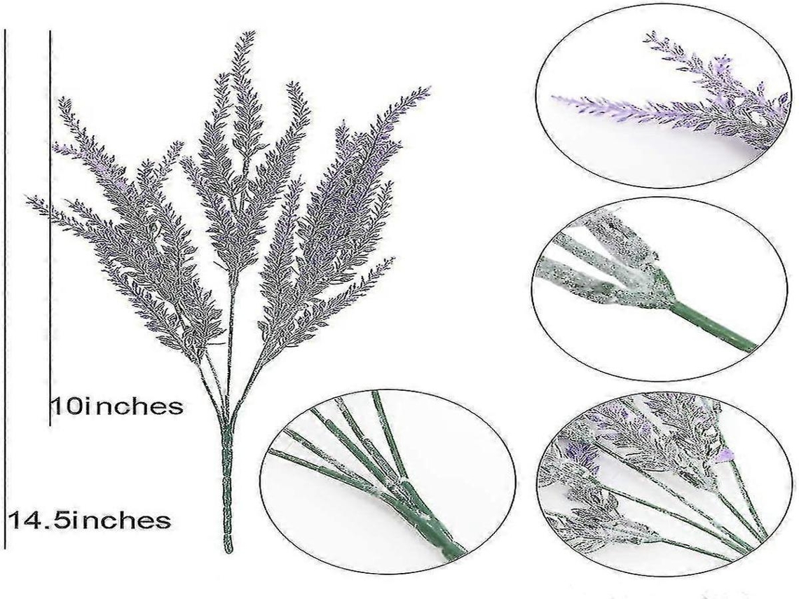 Lavanda artificial - 12 flores - Branca, Rosa, de plástico - Para interiores e residências | Lurelia
