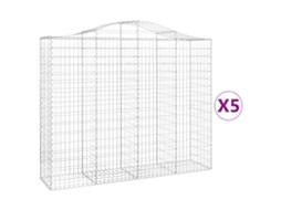 Gabion Basket, Gabion Baskets Vidaxl Prateado Ferro (200 X 50 X 160/180 Cm)