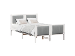 Estrutura da Cama Branco e Cinza Claro 120 X 200 Cm MAISON EXCLUSIVE