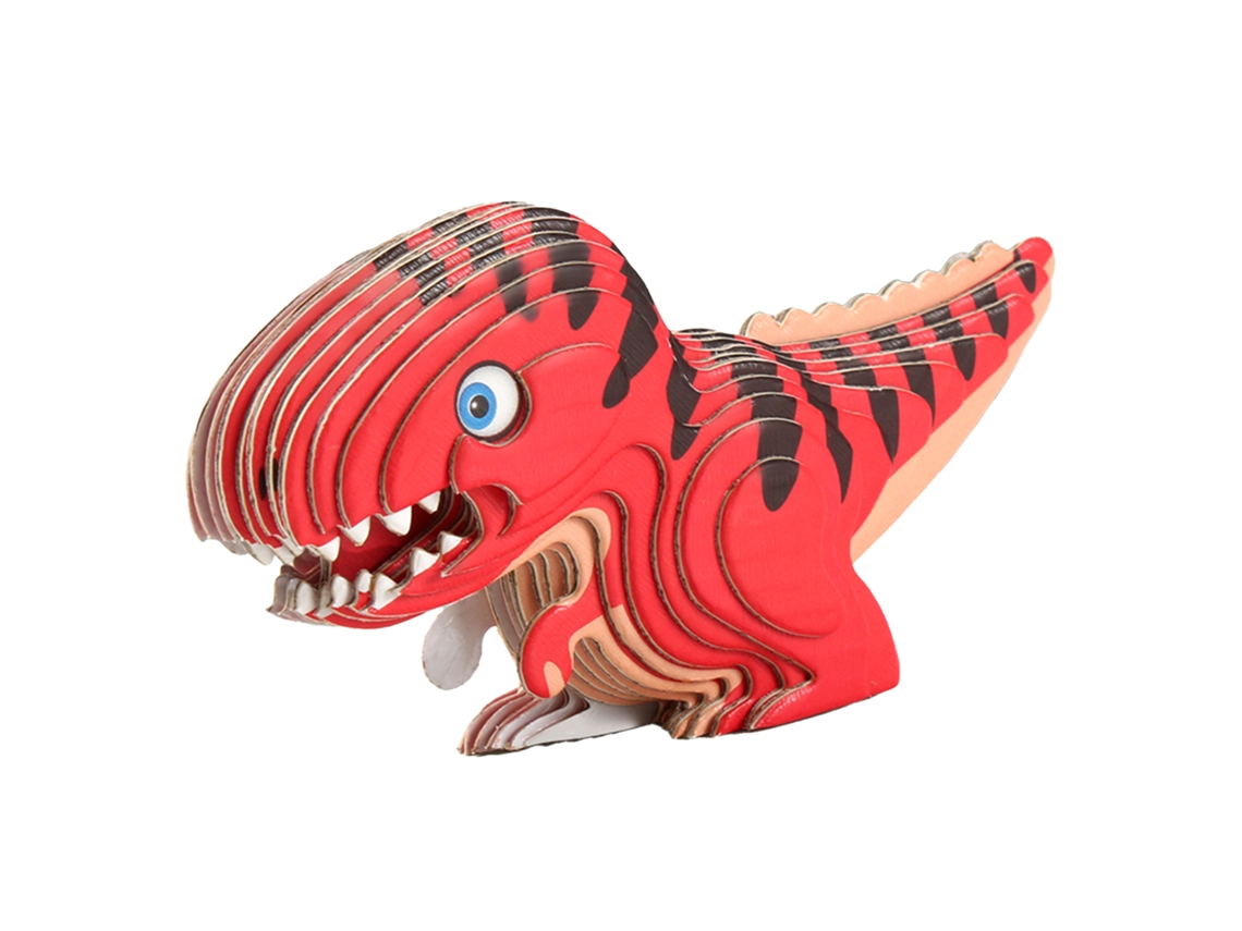Quebra-cabeça 3d De Papelão De Um Tiranossauro Rex, Medindo 10x4x6 Cm.