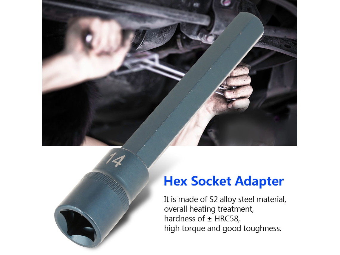 Adaptador De Cañería Hexagonal Para Parafusadeira Elétrica, Conectores De Acionamento 1/2" 150mm H14