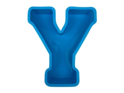 Mold De Letras Do Alfabeto Em 3d Para Bolo, Cera, Sabão E Resina - Flexível E Reutilizável - Cor Azul Y
