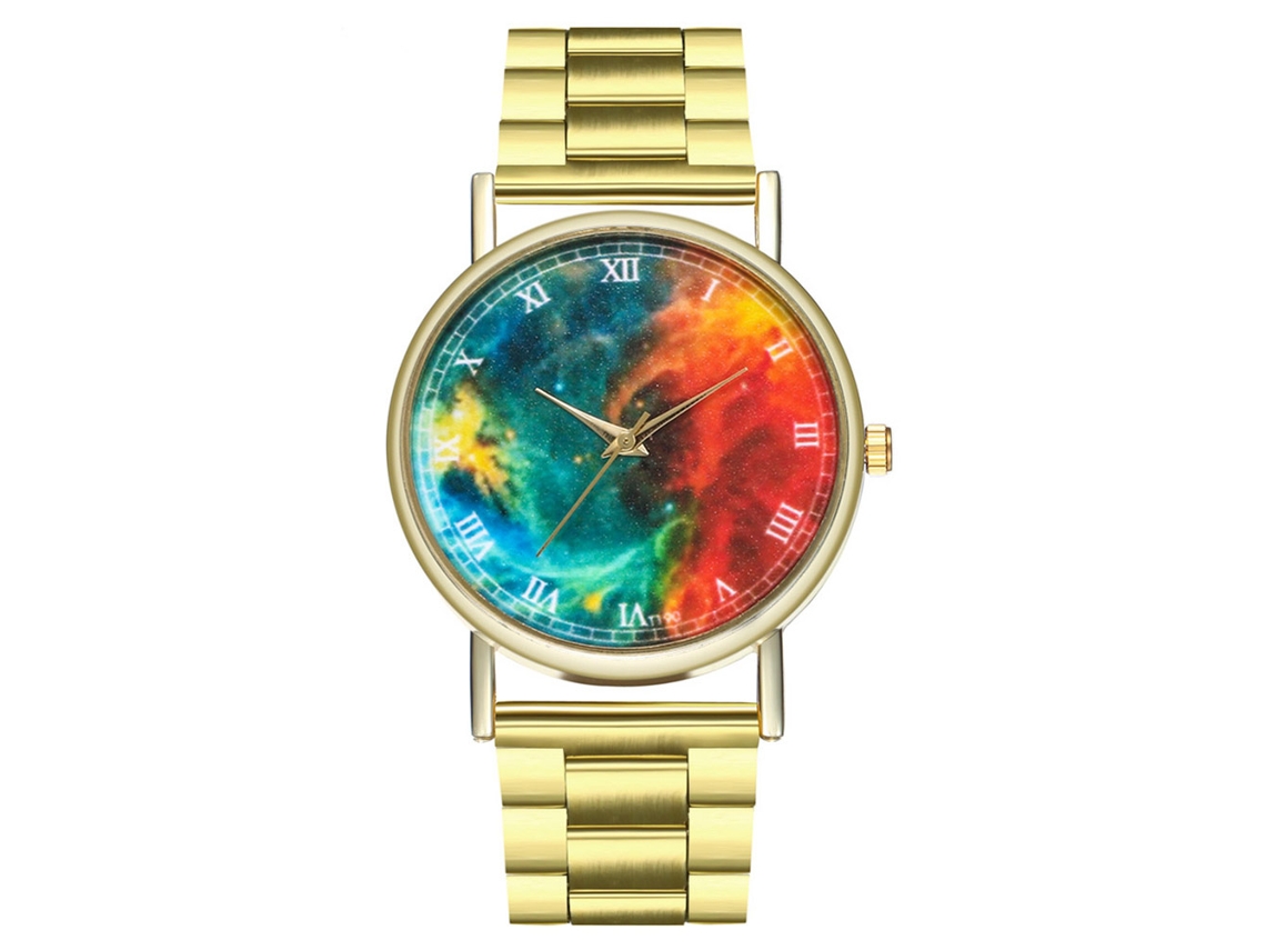 Relógio de Pulso Analógico de Quartzo com Pulseira de Aço, Estilo Fashion e Dial Redondo