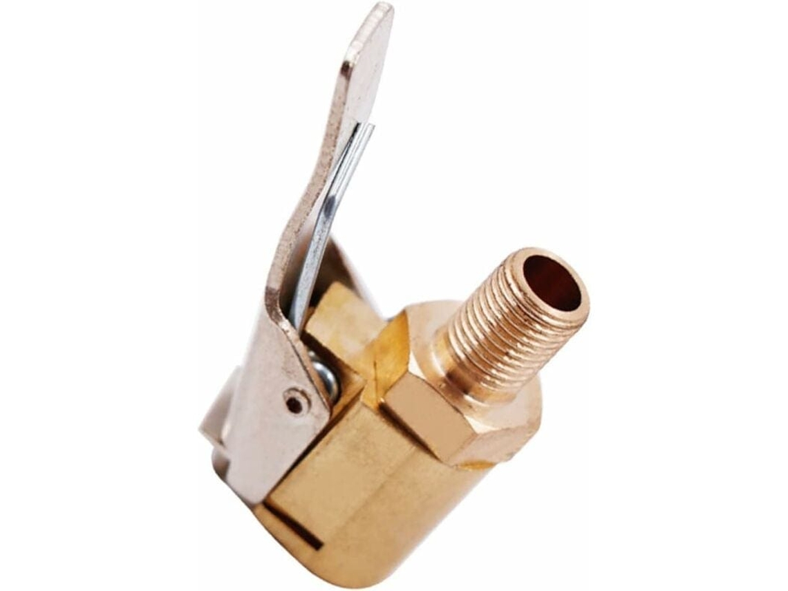 Bico De Inflador De Pneus De Latão - Adaptador Universal Com Clip Para Valvas De Carro/bicicleta (resistente)