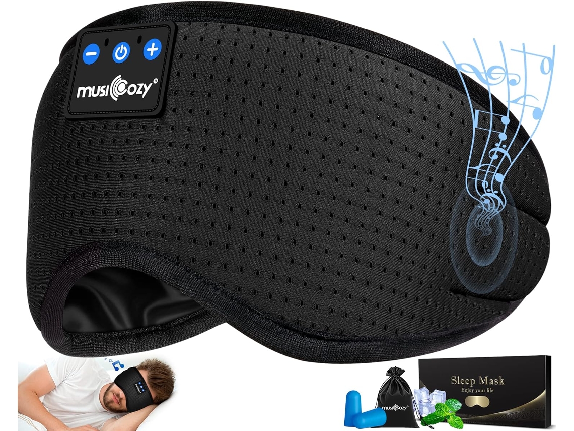 Fones de Ouvido Bluetooth para Dormir, Sem Fio, e Máscara para os Olhos AQUAFORGE