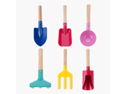 Brinquedos De Praia Para Crianças, Conjunto 6 Peças Brinquedos Areia, Ferramentas Jardim Com Cabo Madeira Resistente. -aquaforge