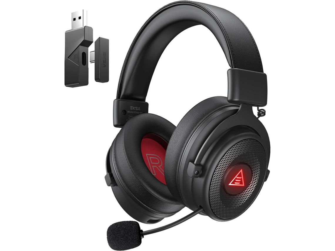 Fone de Jogo USB Sem Fio 7.1 Surround, Drivers 50mm, Microfone Removível, Cancelamento Ruído Preto JIAPEI
