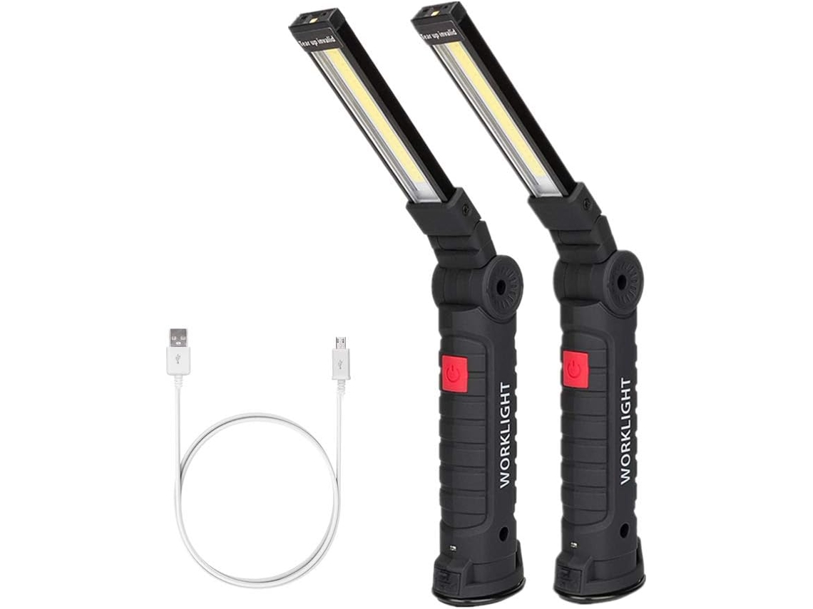 Lanterna Recarregável Da Tocha Da Espiga Da Lâmpada Da Oficina Da Luz Do Trabalho com Base Magnética 5 Modos Luz Branca/Vermelha Lâmpada de Acampament