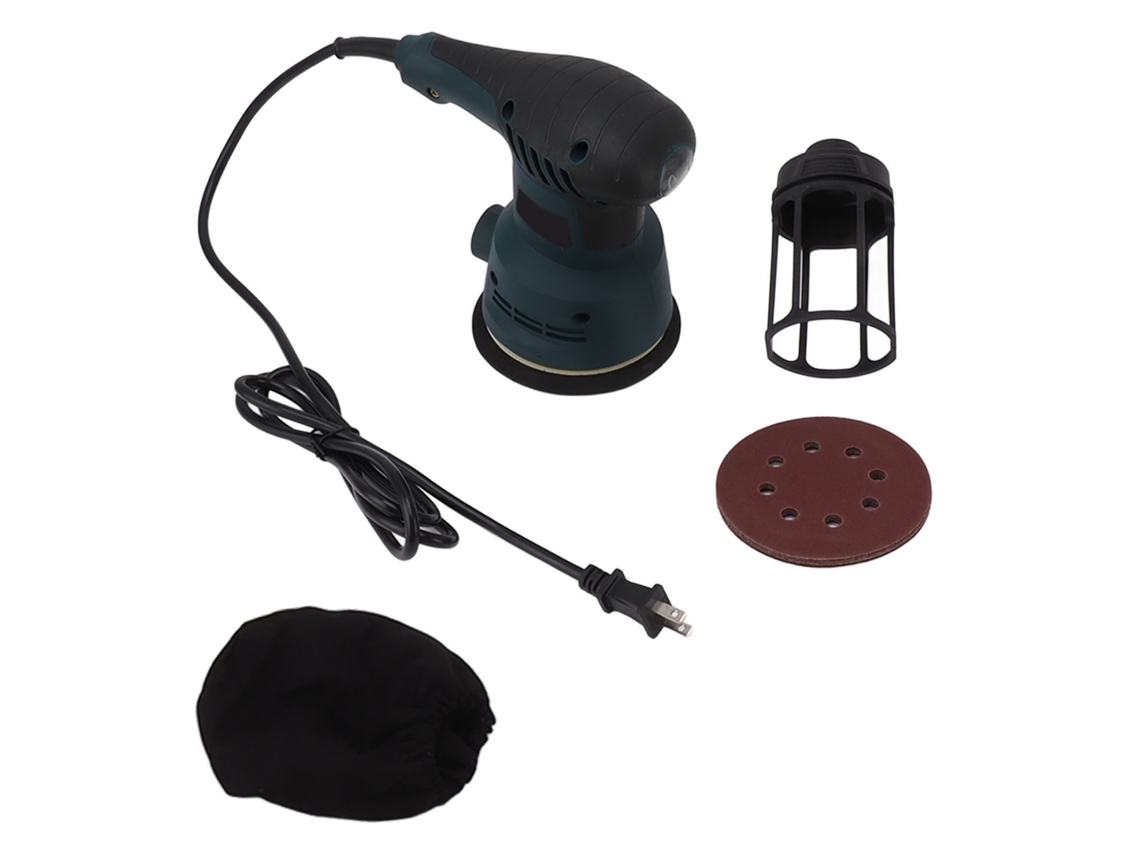 Kit de lixadeira orbital elétrica compacta de 300 W com lixa para madeira, 110 V (EUA)
