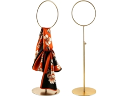 Suporte Para Lenços Em Aço Inoxidável, Cabide Metálico Ajustável Com Argola Redonda Para Lenços De Seda, Gravatas E