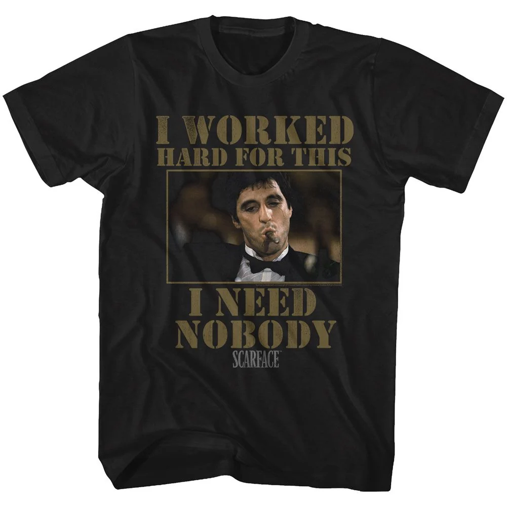 Rockinstone Scarface Movie Nobody Black Adult T-shirt Size:xxl