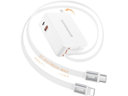 Carregador Retrátil Com Cabos Usb-c E De 1 Metro Comprimento.