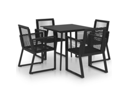 Maison Exclusive - 5 Pcs Conjunto De Jantar Para Jardim Vime De Pvc Preto
