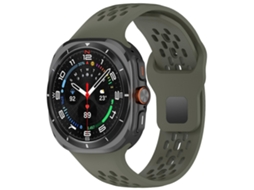 Pulseira De Silicone De Cor Sólida Com Fivela Quadrada E Furos Para Samsung Galaxy Watch Ultra 47mm.