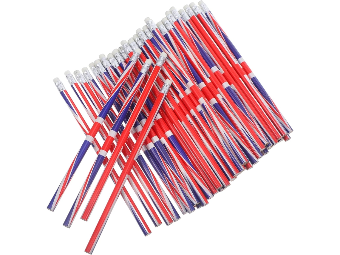 Conjunto De 60 Lápis De Madeira Coloridos Com A Bandeira Britânica, Duráveis E Fáceis De Guardar, Apagáveis,