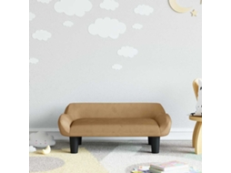 Vidaxl Sofá Infantil 70x40x24 Cm Veludo Castanho