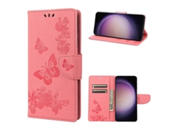 Capa De Couro Com Aba Horizontal E Estampa De Borboleta Para Samsung Galaxy S23+ 5g
