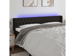 Led Headboard, Led Headboards Vidaxl Preto Tecido (203 X 16 X 78/88 Cm)