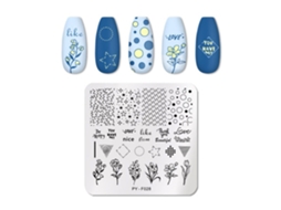 Placa De Impressão Em Aço Inoxidável Para Nail Art, Série De Placas Azuis, Kit De Carimbos Pintados Para Manicure
