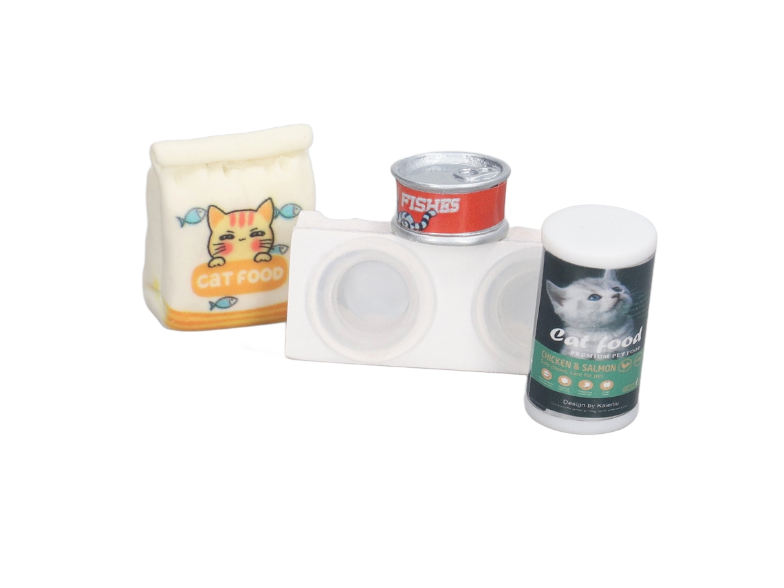 Rebe-cuenco De Comida Para Gatos En Miniatura Sin Tóxicos Set De Accesorios Para Muñecas 1/12 Cocina Jardín