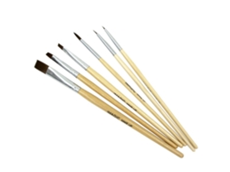 Conjunto de 6 pincéis mágicos para maquiagem facial e corporal.