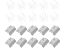 Conjunto de 10 folhas para dispensador de adesivo, com suporte em aço inoxidável e corpo em PP para uso rápido em mesas.