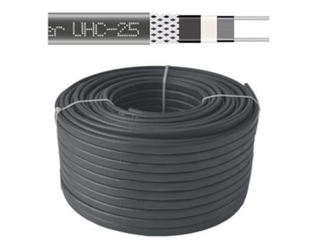 Cabo De Aquecimento Autorregulável Uhc-25, 25 W/m, 230 V, 100 M Tetos E Tubulações Grand Meyer (uso Externo, Preto)