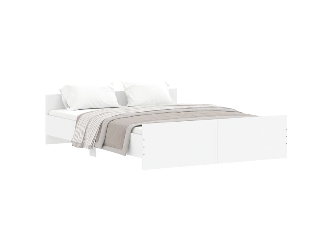 Bed Frame, Bed Frames Vidaxl Branco Madeira Processada (160 X 200 Cm)
