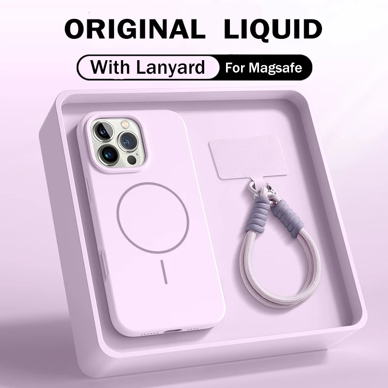Capa Protetora Magnética (roxa) Para Iphone 17 Pro Max, Feita De Silicone Líquido.