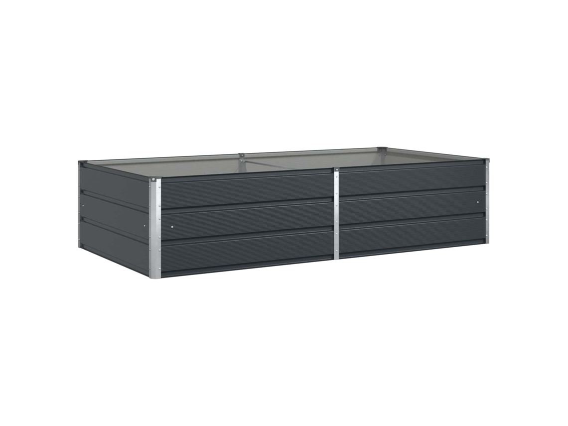 Conjunto 1 Vaso De Jardim Vidaxl Antracite Aço (195 X 100 X 45 Cm)