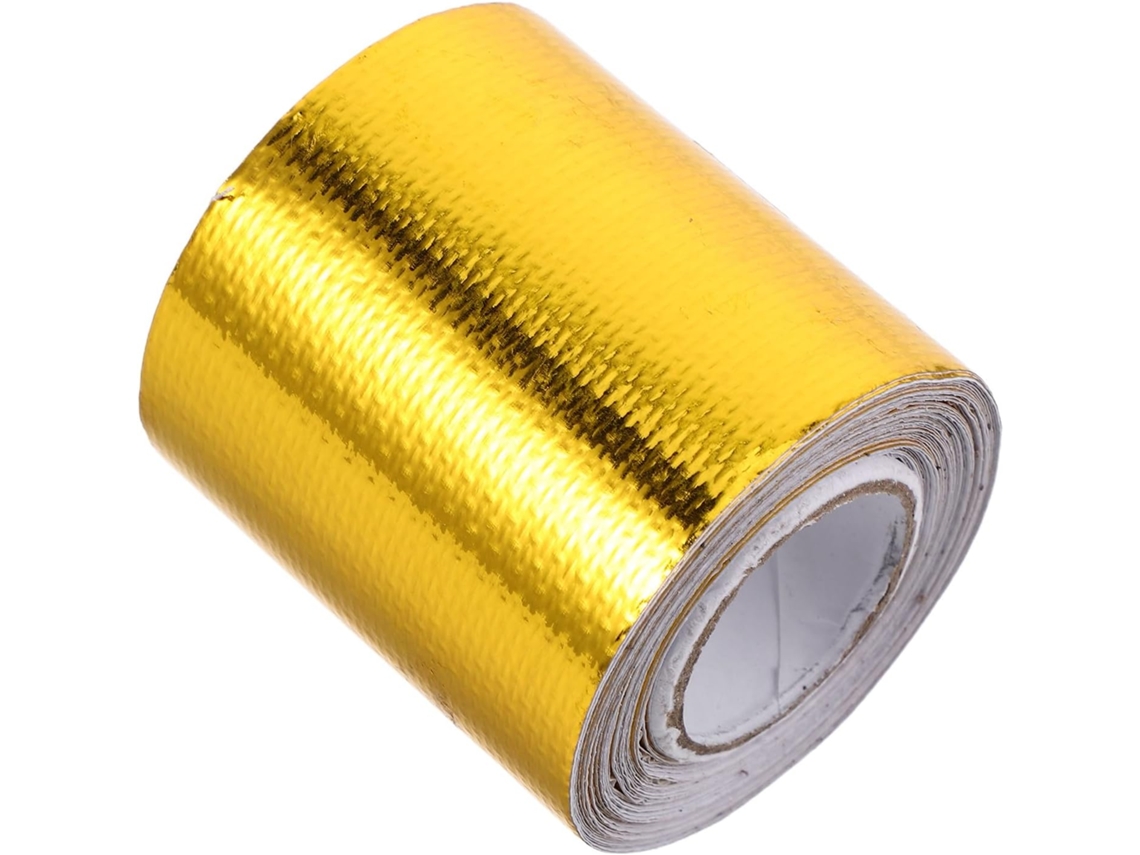 Fita De Proteção Térmica Em Alumínio Dourado, 5m X 5cm, Com Alta Aderência.