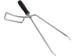 Pinça Para Churrasco Estilo Verão Em Aço Inoxidável Com Cabo Longo E Ergonômico De Madeira, Resistente À Sujeira E