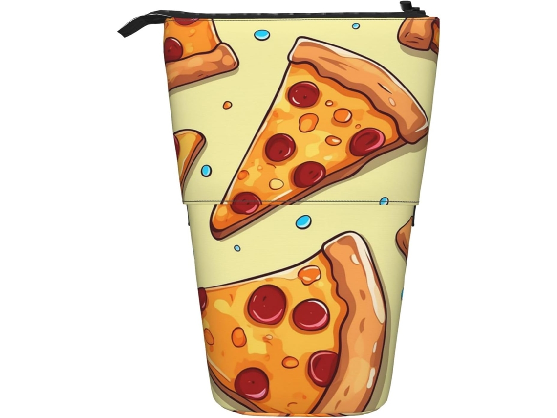 Case Trousse Crayons Télescopique Pizza Slice Pattern Debout Étui Crayons Durable Peil